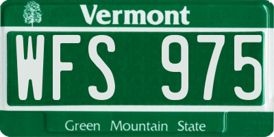 VT license plate WFS975