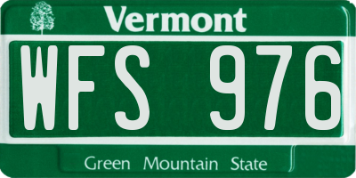 VT license plate WFS976