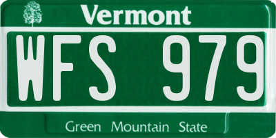 VT license plate WFS979