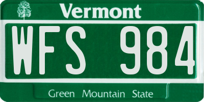 VT license plate WFS984