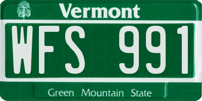 VT license plate WFS991