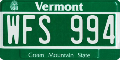 VT license plate WFS994