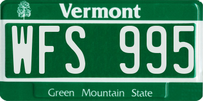 VT license plate WFS995