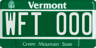VT license plate WFT000