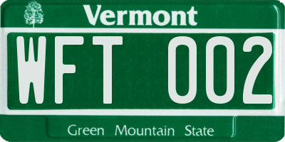 VT license plate WFT002