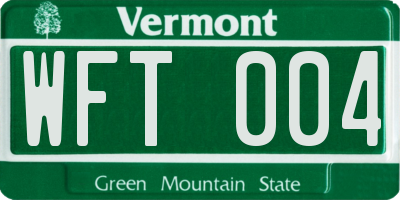 VT license plate WFT004