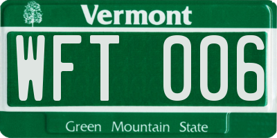VT license plate WFT006