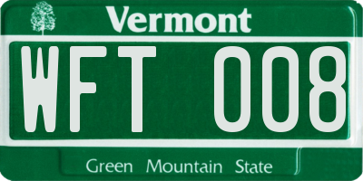 VT license plate WFT008