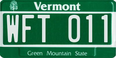 VT license plate WFT011