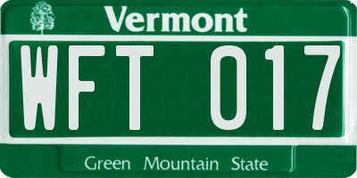 VT license plate WFT017
