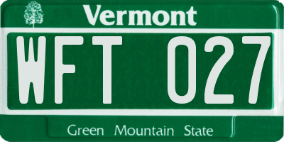 VT license plate WFT027