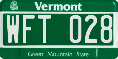 VT license plate WFT028