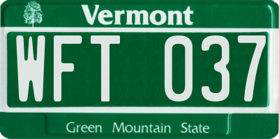 VT license plate WFT037