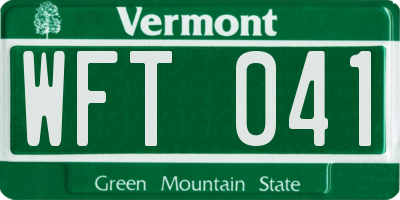 VT license plate WFT041