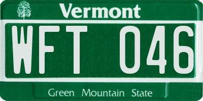 VT license plate WFT046