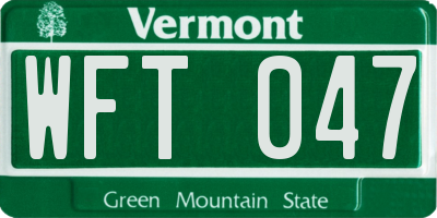 VT license plate WFT047