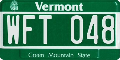 VT license plate WFT048