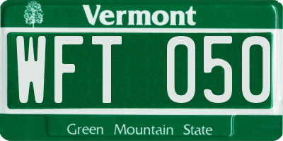 VT license plate WFT050