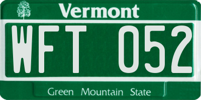 VT license plate WFT052