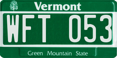 VT license plate WFT053