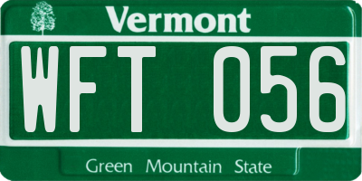 VT license plate WFT056