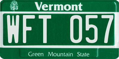 VT license plate WFT057