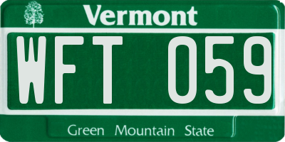 VT license plate WFT059