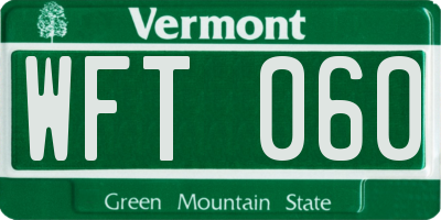 VT license plate WFT060