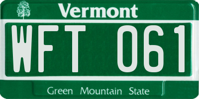 VT license plate WFT061