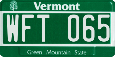VT license plate WFT065