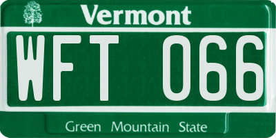 VT license plate WFT066