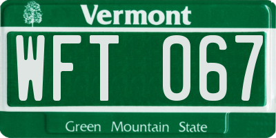 VT license plate WFT067