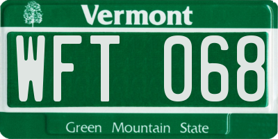 VT license plate WFT068