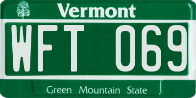 VT license plate WFT069