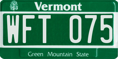 VT license plate WFT075