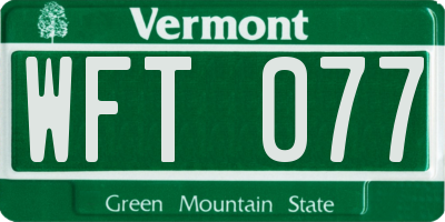 VT license plate WFT077