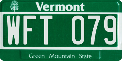 VT license plate WFT079