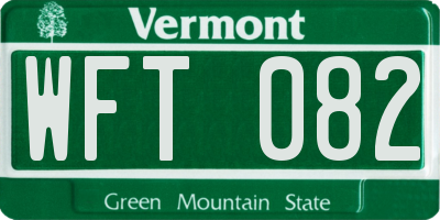 VT license plate WFT082