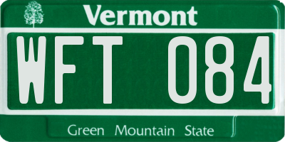 VT license plate WFT084