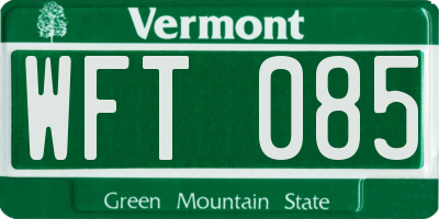 VT license plate WFT085