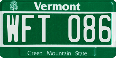 VT license plate WFT086
