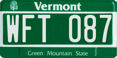 VT license plate WFT087