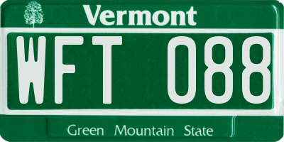 VT license plate WFT088