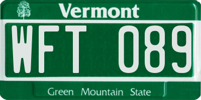 VT license plate WFT089