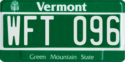 VT license plate WFT096