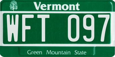 VT license plate WFT097