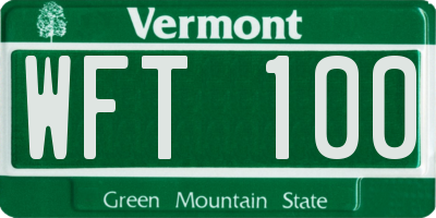 VT license plate WFT100