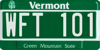 VT license plate WFT101