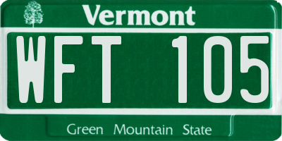 VT license plate WFT105