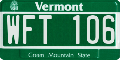 VT license plate WFT106